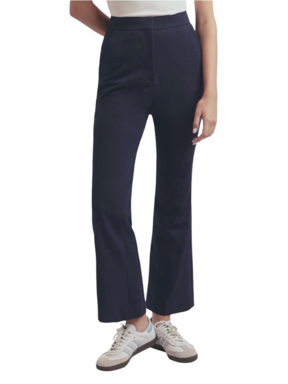 NWT Favorite Daughter The Phoebe Crop Flare Pant in Navy size 6 $248